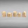 Suburban Row Houses - 5pc Set - T Gauge - 1:450 Scale - Brown