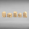 Suburban Row Houses - 5pc Set - Z Scale 1:220 - Brown