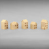 Suburban Row Houses - 5pc Set - T Gauge - 1:450 Scale - Brown