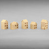 Suburban Row Houses - 5pc Set - HO Scale 1:87 - Brown