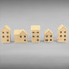 Suburban Row Houses - 5pc Set - Z Scale 1:220 - Brown