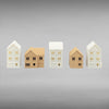 Suburban Row Houses - 5pc Set - N Scale 1:160 - Brown/White