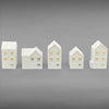 Suburban Row Houses - 5pc Set - T Gauge - 1:450 Scale - White