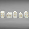 Suburban Row Houses - 5pc Set - T Gauge - 1:450 Scale - White
