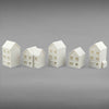 Suburban Row Houses - 5pc Set - T Gauge - 1:450 Scale - White