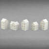 Suburban Row Houses - 5pc Set - HO Scale 1:87 - White