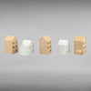 Suburban Row Houses - 5pc Set - T Gauge - 1:450 Scale - Brown/White