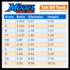 Tall Oil or Fuel Tank - TT Scale - 1:120 - White - 11 Sizes AVAILABLE