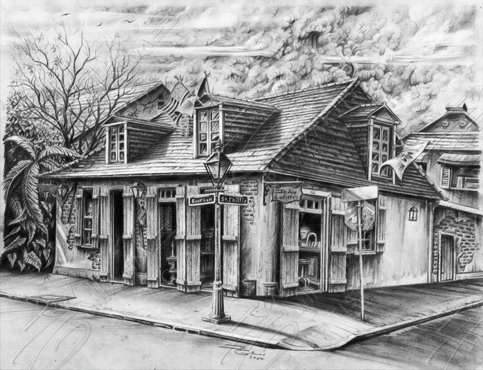 New Orleans Historic Lafitte's Blacksmith Shop and Bar - O Scale 1:48 Haunted