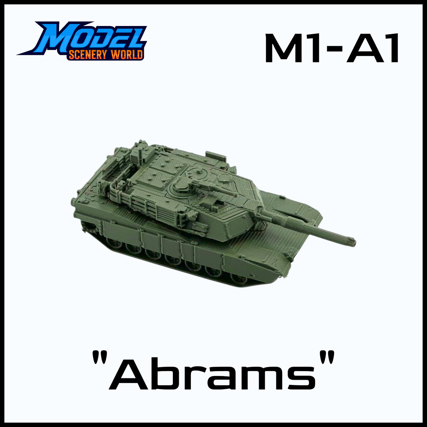 HO Scale 1:87 M1-A1 Abrams Tank - Green
