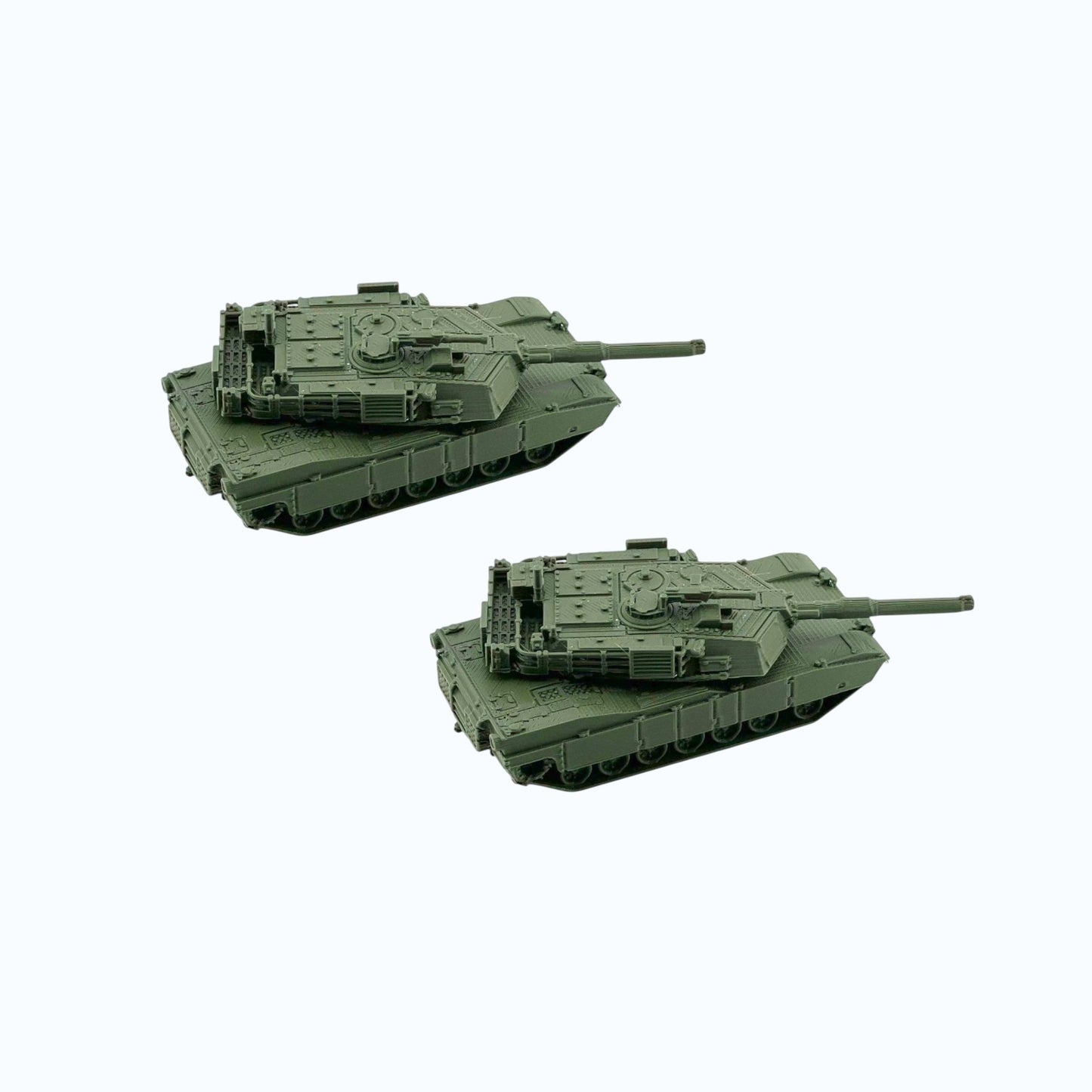 N Scale 1:160 M1-A1 Abrams Tank (2pk) - Green