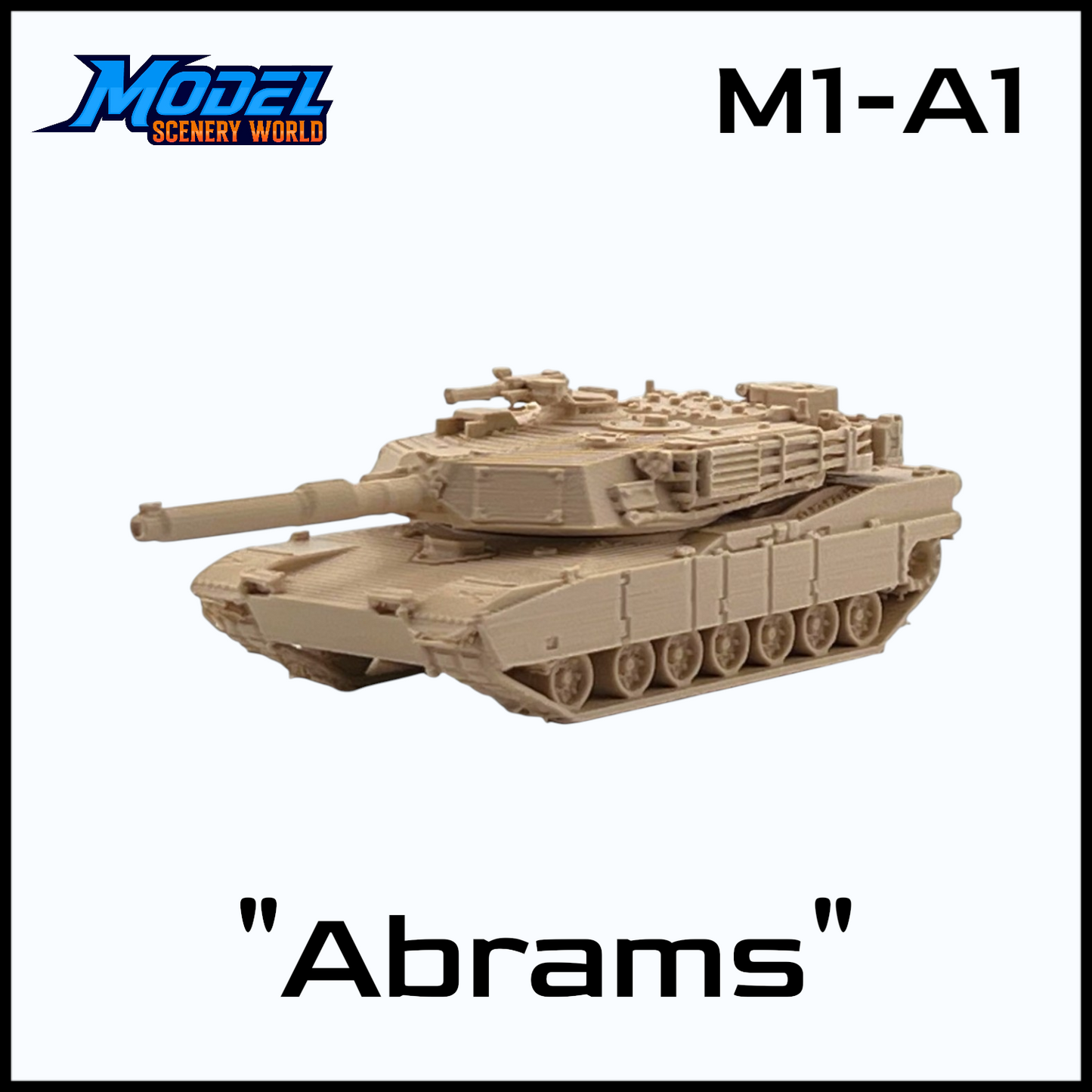 HO Scale 1:87 M1-A1 Abrams Tank - Beige
