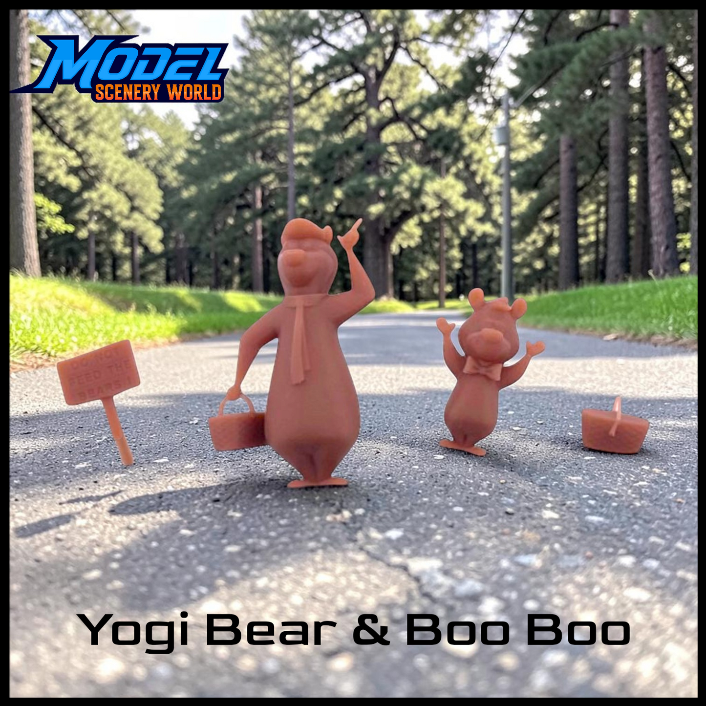 HO Scale 1:87 Yogi Bear & Boo Boo 4pc Set