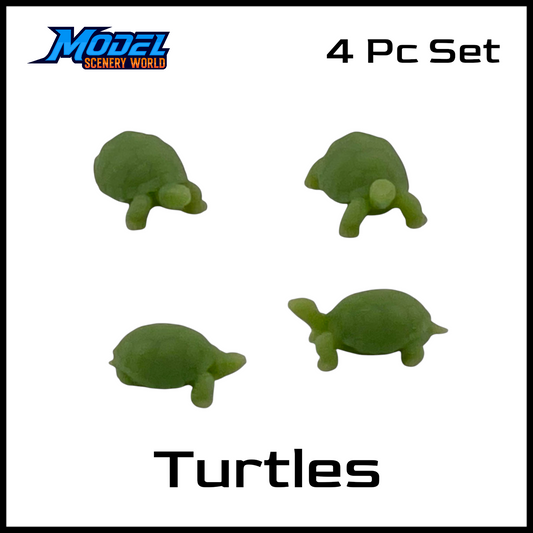 HO Scale 1:87 Turtle 4pc Resin Figure Set