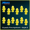 Fire Hydrants - Style 2 (12pk) - N Scale 1:160 - Yellow