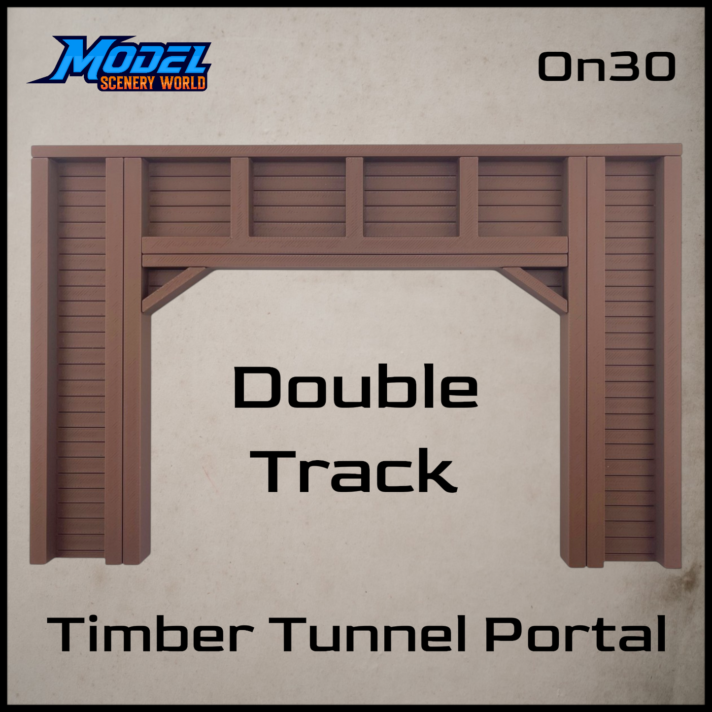 On30 Scale Double Timber Tunnel Portal Narrow Gauge