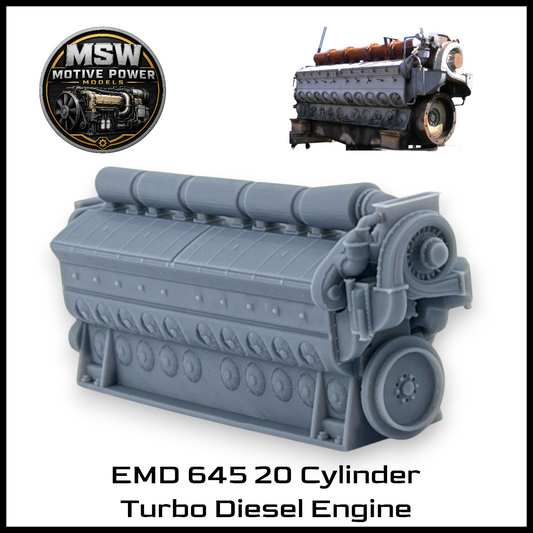 O Scale 1:48 EMD 645 20-Cylinder Turbo Diesel Engine