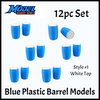 S 1:64 Plastic Drum Rain Barrel 12pc Set-Blue/White Top