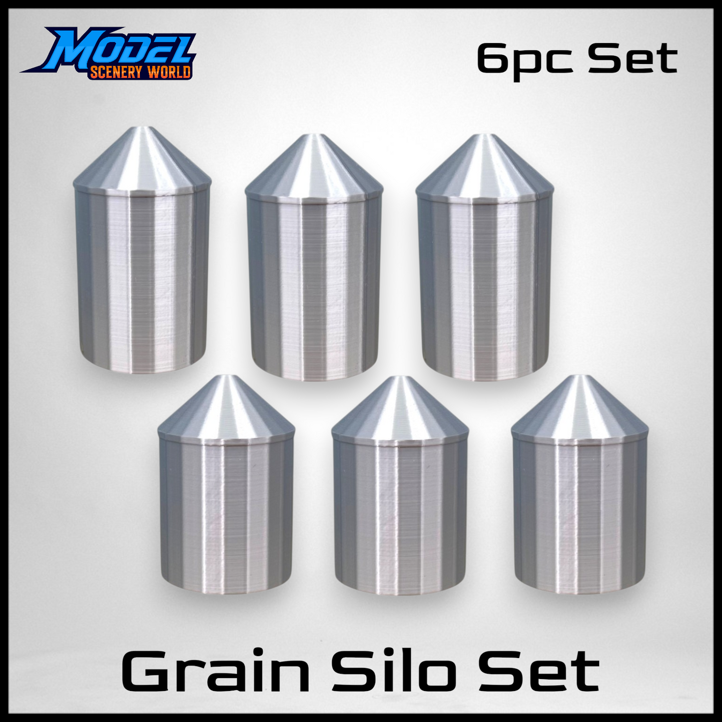 T Gauge 1:450 Scale Grain Silo Farm Structure 6pc Set