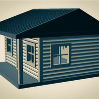 "The Outdoor Series" - Cabin #5 - Camping - Modeled in Color  TT Scale 1:120  3D