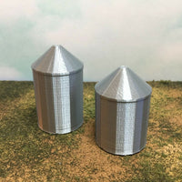 (2) GRAIN SILO SET - Z Scale 1:220 - No Assembly Required - FARM Cluster