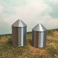 (2) GRAIN SILO SET - Z Scale 1:220 - No Assembly Required - FARM Cluster