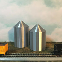 (2) GRAIN SILO SET - HO Scale 1:87 - No Assembly Required - FARM or Industry