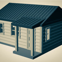 "The Outdoor Series" - Cabin #1 - Camping - Modeled in Color - Z Scale 1:220