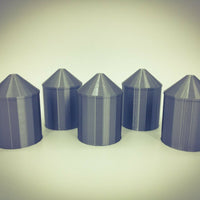 (5) GRAIN SILO SET - N Scale 1:160 - No Assembly Required - FARM Cluster 66mm