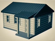 Outdoor Series Cabin #1 - N Scale - Brown/Green