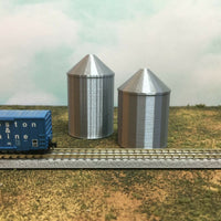 (2) GRAIN SILO SET - Z Scale 1:220 - No Assembly Required - FARM Cluster