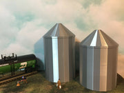 (2) GRAIN SILO SET - S Scale 1:64 - No Assembly Required - FARM Cluster