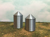 (2) GRAIN SILO SET - Z Scale 1:220 - No Assembly Required - FARM Cluster