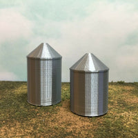 (2) GRAIN SILO SET - Z Scale 1:220 - No Assembly Required - FARM Cluster