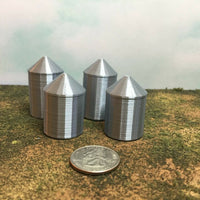 (4) Grain Silos ZZ Scale 1:300 - Rare Scale Models - Farm Silo Cluster