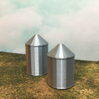 (2) GRAIN SILO SET - Z Scale 1:220 - No Assembly Required - FARM Cluster