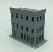 20th Century 3 Story Corner Shop Building - Z Scale 1:220 - 3D PRINTED Model USA