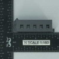 20th Century Single Floor BROWNSTONE Building - N Scale 1:160 - 3D Model USA