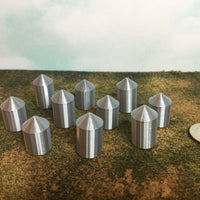 10 Grain Silos - T Gauge - 1:450 Scale - Farm Silo Cluster