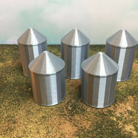 (5) GRAIN SILO SET - Z Scale 1:220 - No Assembly Required - FARM Cluster