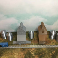 (5) GRAIN SILO SET - Z Scale 1:220 - No Assembly Required - FARM Cluster