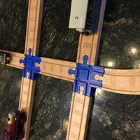 (2) 4 Way Wood Train Track Adapter Thomas the Tank Brio  IKEA - PICK YOUR COLOR!