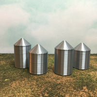 (4) Grain Silos ZZ Scale 1:300 - Rare Scale Models - Farm Silo Cluster