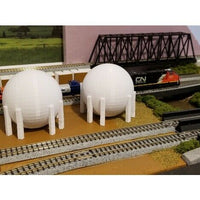 (2) High Pressure Natural Gas Propane Tanks - N Scale 1:160 - Metallic Silver