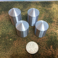 (4) Grain Silos ZZ Scale 1:300 - Rare Scale Models - Farm Silo Cluster