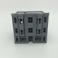20th Century 3 Story BLOCK SHOPS Building - Z Scale 1:220 - 3D PRINTED Model USA