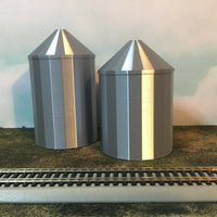 (2) GRAIN SILO SET - HO Scale 1:87 - No Assembly Required - FARM or Industry