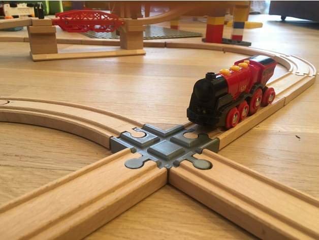 (2) 4 Way Wood Train Track Adapter Thomas the Tank Brio  IKEA - PICK YOUR COLOR!