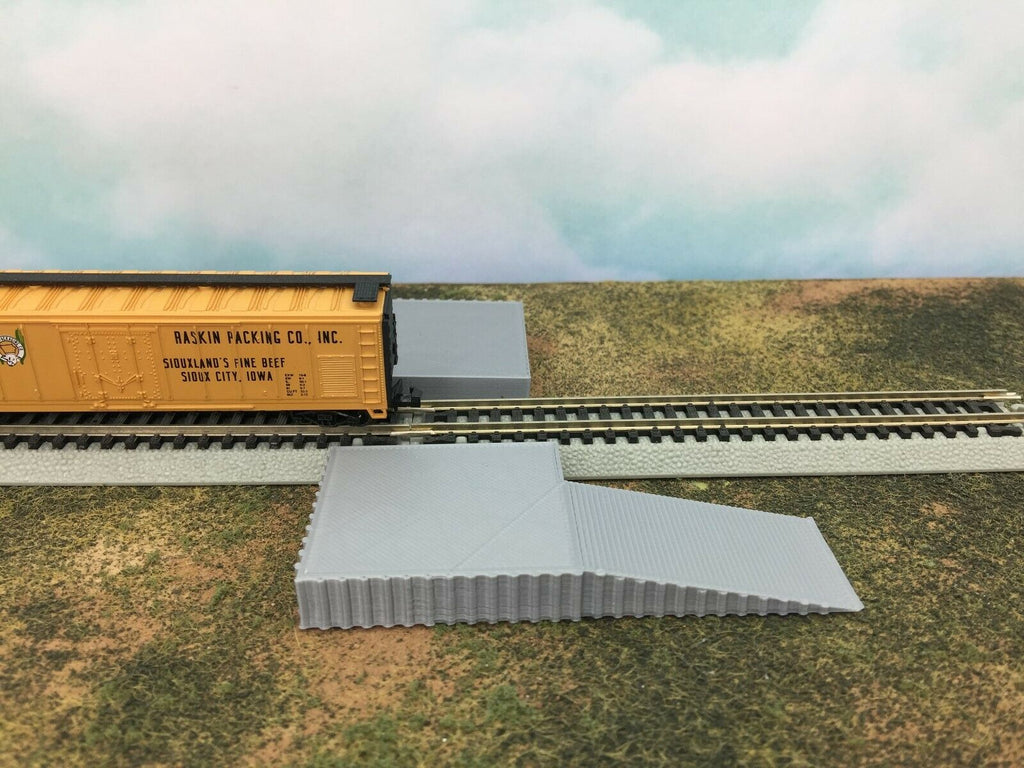2 pc Loading Platform Dock with Ramp - N Scale 1:160 - No Assembly Req ...
