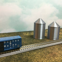 (2) GRAIN SILO SET - Z Scale 1:220 - No Assembly Required - FARM Cluster